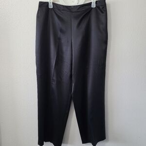 Talbots 100% Pure Silk Black Dress Pants Straight Leg Size 16